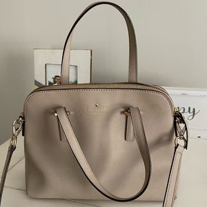 Kate Spade Saffiano Maise Dome Satchel in Bone